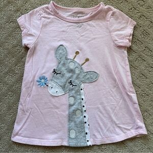 NFs.  First Impressions pink giraffe appliqué shirt, size 3T, EUC